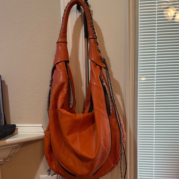 OrYany Orange Leather Hobo Bag - Picture 1 of 10